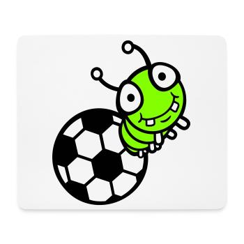 Raupe Fußball Loch Ball Comic lustig süß Sport süß - Mousepad (Querformat) - Weiß - Vorne