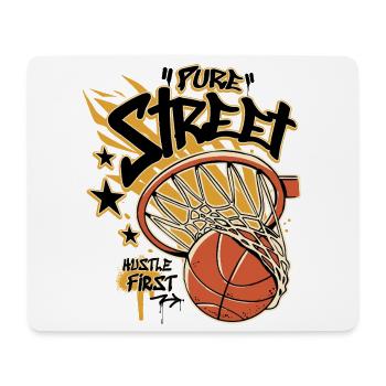 Hustle First Basket-ball de rue - Tapis de souris (format paysage) - blanc - Devant