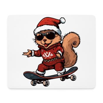 Écureuil Noël Drôle - Tapis de souris (format paysage) - blanc - Devant