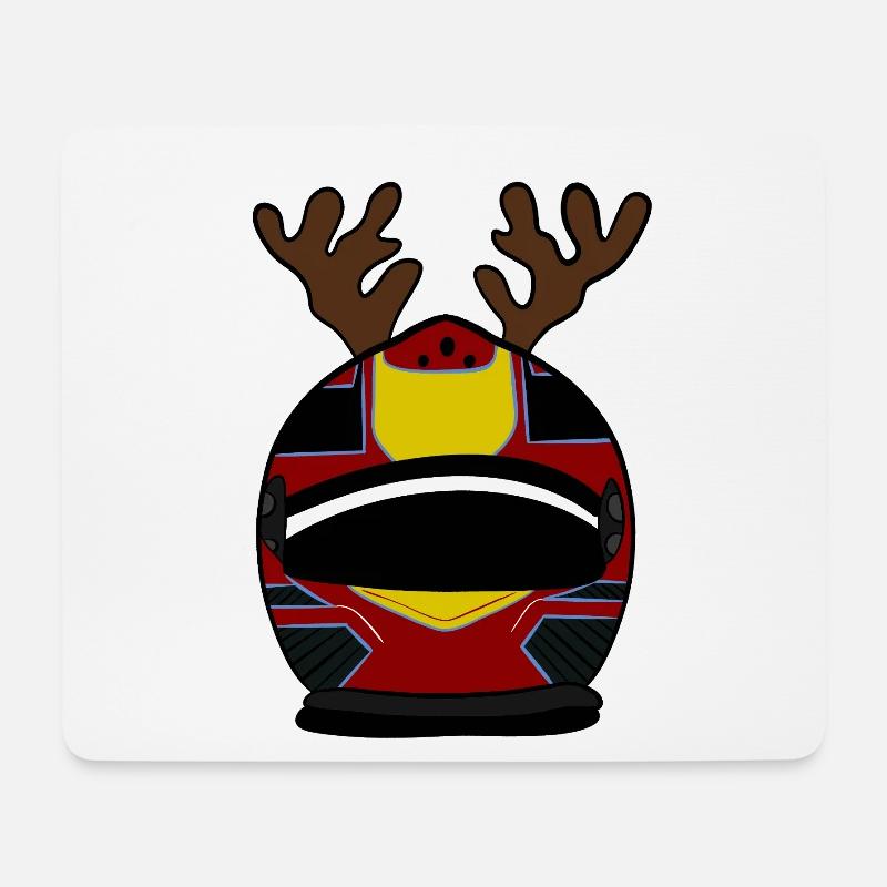 Reindeer Helmet - Mouse Pad (horizontal) - white