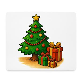Christmas Tree with Gifts Pattern - Mouse Pad (horizontal) - white - Front
