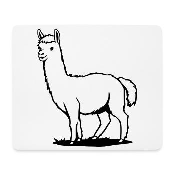 Alpaka T-shirt mit süßem Tiermotiv Geschenk - Mousepad (Querformat) - Weiß - Vorne
