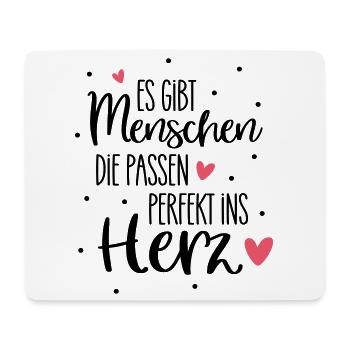 There are people who fit perfectly into the heart - Mouse Pad (horizontal) - white - Front