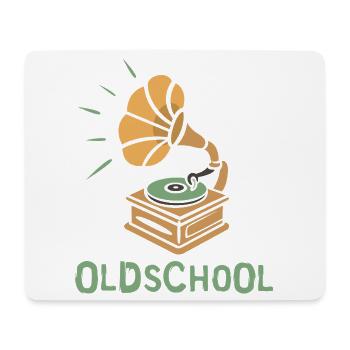 Oldschool Grammophon Retro Design - Mousepad (Querformat) - Weiß - Vorne