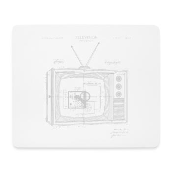 Illustration de plan de télévision vintage - Tapis de souris (format paysage) - blanc - Devant