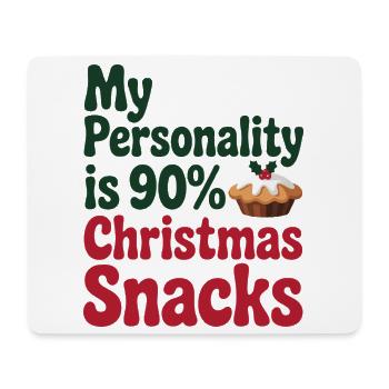 Ma personnalité est à 90 % des snacks de Noël, un cadeau drôle - Tapis de souris (format paysage) - blanc - Devant