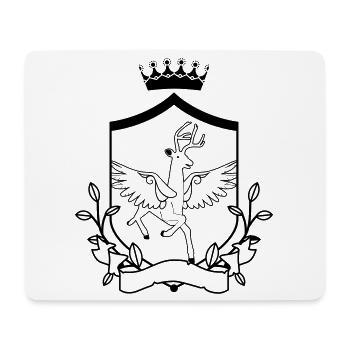 Cerf ailé – noble forêt héraldique animale - Tapis de souris (format paysage) - blanc - Devant