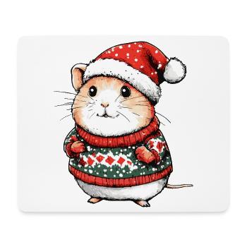 Hamster Christmas Xmas - Mouse Pad (horizontal) - white - Front