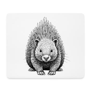 porc-épic - Tapis de souris (format paysage) - blanc - Devant