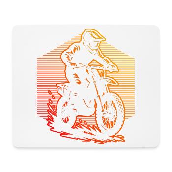 Motif minimaliste du motocross - Tapis de souris (format paysage) - blanc - Devant