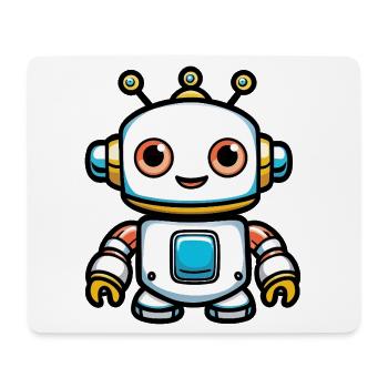 Kleiner Roboheld Cartoon - Mousepad (Querformat) - Weiß - Vorne