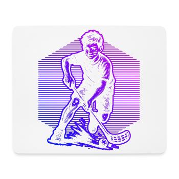 Floorball Illustration für Unihockey - Mousepad (Querformat) - Weiß - Vorne