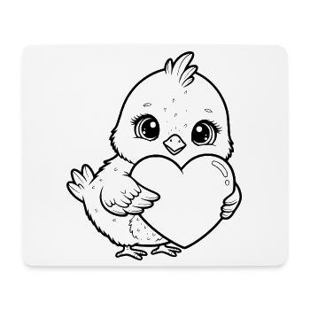 Süßes Küken mit Herz – Niedliches Tier Design - Mousepad (Querformat) - Weiß - Vorne
