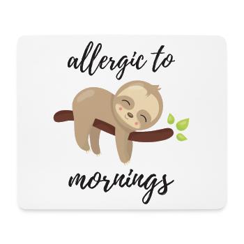Allergique aux matins - Tapis de souris (format paysage) - blanc - Devant