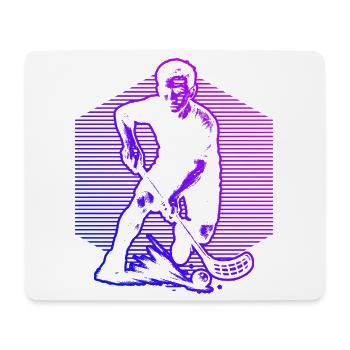 Klassisches Floorball Motiv - Mousepad (Querformat) - Weiß - Vorne