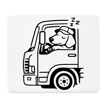 lkw kraftfahrer fernfahrer hund schlafen - Mousepad (Querformat) - Weiß - Vorne