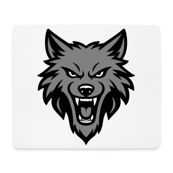 Logo Tête de Loup - Tapis de souris (format paysage) - blanc - Devant