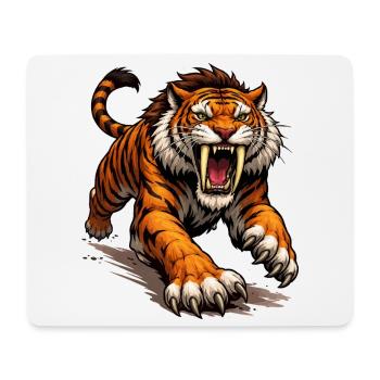 Comic Tiger Attack - Mouse Pad (horizontal) - white - Front