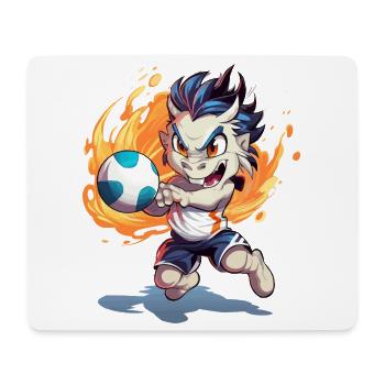 Coup de pied de football du Dragon de Flamme - Tapis de souris (format paysage) - blanc - Devant
