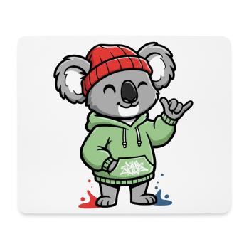 Koala Hoodie Streetstyle - Mousepad (Querformat) - Weiß - Vorne