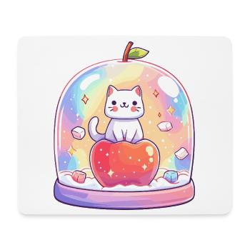 Pastel cat shine in a glass - Mouse Pad (horizontal) - white - Front