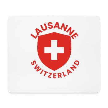 Lausanner Schild mit Schweizer Flagge - Mousepad (Querformat) - Weiß - Vorne