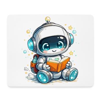 Petit Lecteur du Futur - Tapis de souris (format paysage) - blanc - Devant