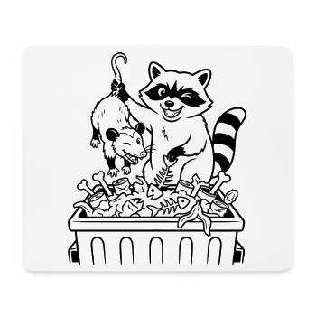 Raccoon Deluxe Dinner - Mousepad (Querformat) - Weiß - Vorne