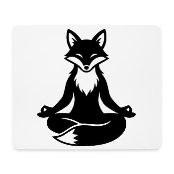 Meditating Fox Zen - Mouse Pad (horizontal) - white - Front