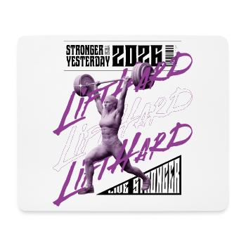 Gewichtheberfrau, lila rosa dunkle Version - Mousepad (Querformat) - Weiß - Vorne