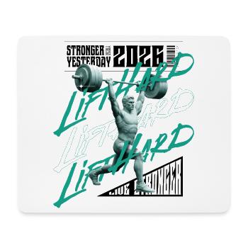 Homme de la musculation, version rose violet foncé - Tapis de souris (format paysage) - blanc - Devant