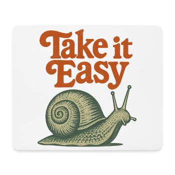 Take It Easy Snail Retro - Mouse Pad (horizontal) - white - Front