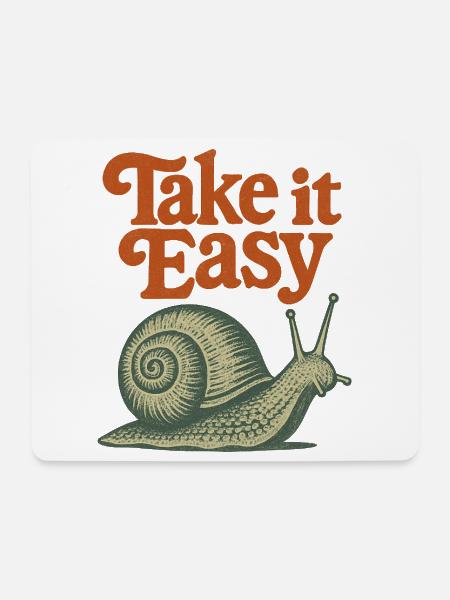 Nimm es locker Snail Retro - Mousepad (Querformat) - Weiß