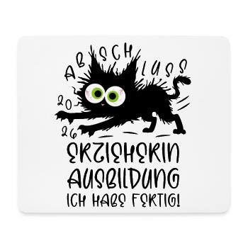 Erzieherin Ausbildung 2026 Ich habe fertig! Katze - Mousepad (Querformat) - Weiß - Vorne