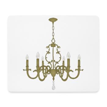 Lampe suspendue en lustre en or - Tapis de souris (format paysage) - blanc - Devant