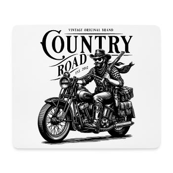 Cowboy-Biker auf Oldtimer-Motorrad - Mousepad (Querformat) - Weiß - Vorne