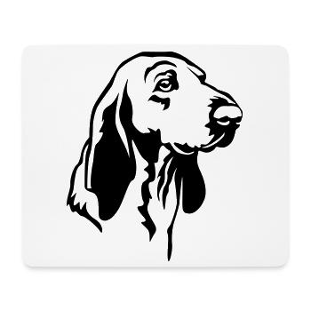 Tête de Segugio Italiano - Tapis de souris (format paysage) - blanc - Devant
