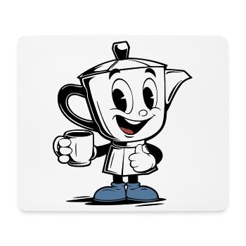 Mascotte vintage de la moka pot - Tapis de souris (format paysage) - blanc - Devant