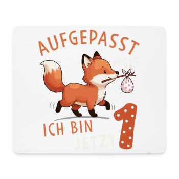 Ich bin 1 – Süßer Fuchs Erster Geburtstag - Mousepad (Querformat) - Weiß - Vorne
