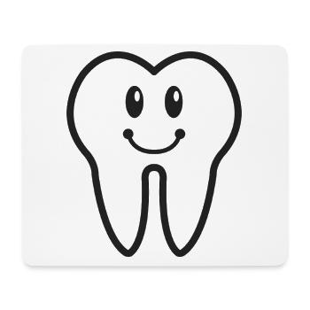 Sourire dent - Tapis de souris (format paysage) - blanc - Devant