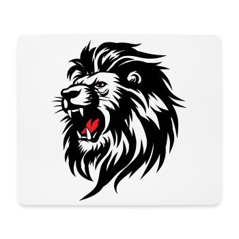 Rowing Lion Silhouette with Red Tongue - Mouse Pad (horizontal) - white - Front
