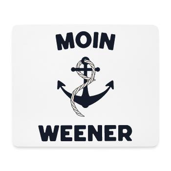 Moin Weener – Maritimes Anker-Design - Mousepad (Querformat) - Weiß - Vorne
