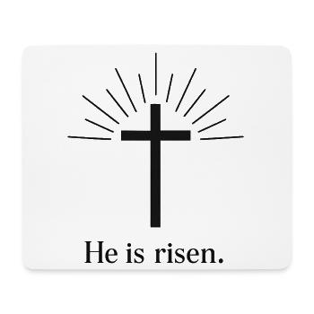 He is Risen Jesus Ostern Kreuz - Mousepad (Querformat) - Weiß - Vorne