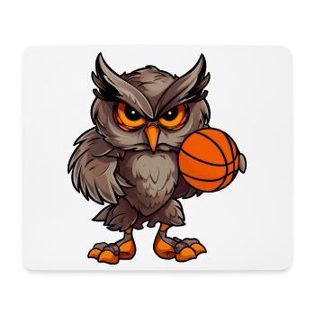 Hibou de basket-ball - Tapis de souris (format paysage) - blanc - Devant