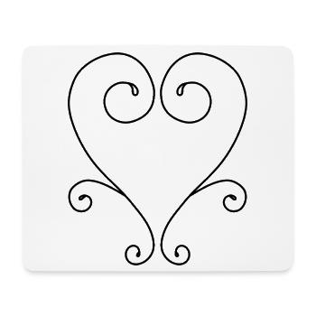 Wirbelherz-Design - Mousepad (Querformat) - Weiß - Vorne