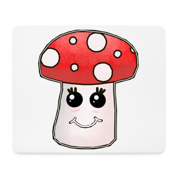 Champignons champignons Kawaii - Tapis de souris (format paysage) - blanc - Devant