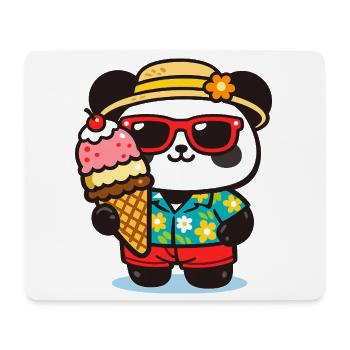 Panda Surf avec Glace - Tapis de souris (format paysage) - blanc - Devant