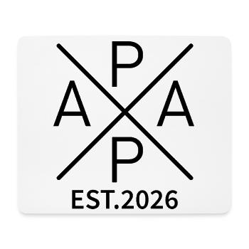 Papa 2026 Modernes X-Design – Est. 2026 - Mousepad (Querformat) - Weiß - Vorne