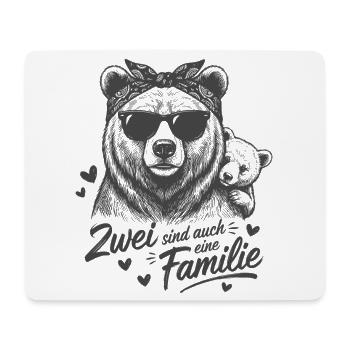 Maman Ours et Bébé – Deux Sont aussi une Famille - Tapis de souris (format paysage) - blanc - Devant