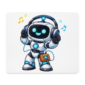 Space robot DJ with headphones - Mouse Pad (horizontal) - white - Front